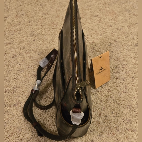 Patricia Nash Kent Countryside Aveley Multi Pocket Leather Suede Crossbody Bag - Picture 5 of 16